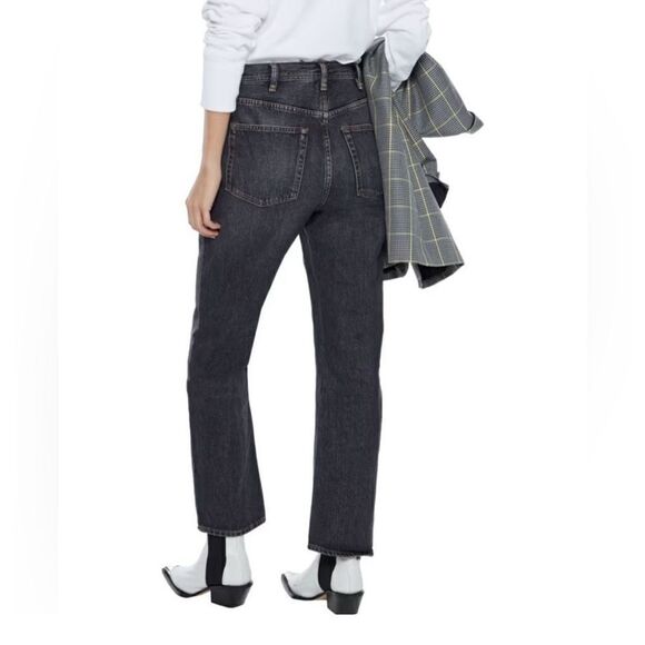 Acne Studios Blå Konst Gray Denim Straight Leg Button Fly Cropped Jeans Size 26 - Picture 14 of 14